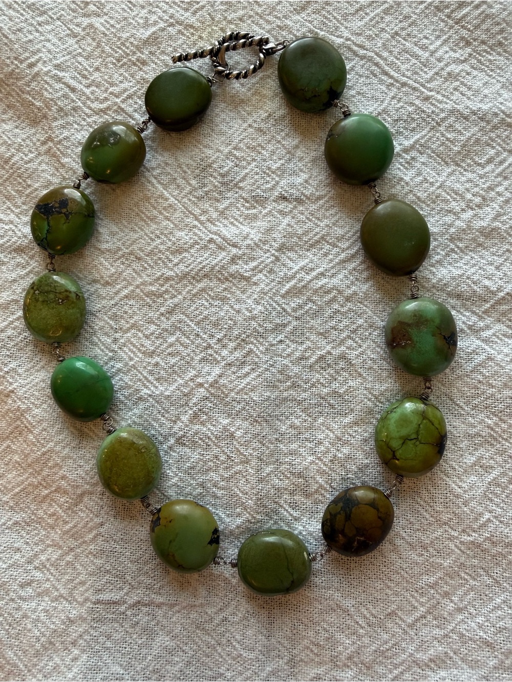 Green Turquoise Disc Bead Necklace - Women Jewelry